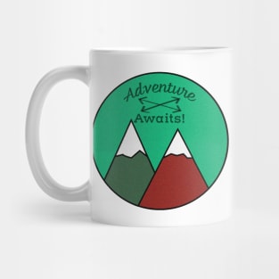 Awesome Adventure Awaits Mountain Peaks Design Mug